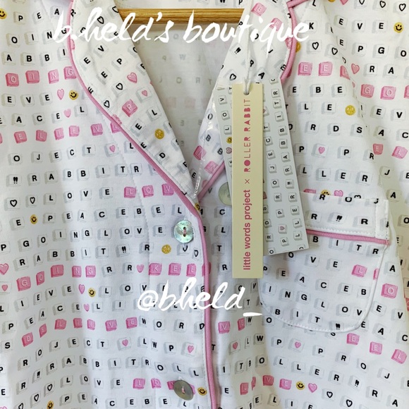 Roller Rabbit x Little Words Project Love & Letters Polo Pajamas Pink Sz XS NWT - Picture 6 of 16